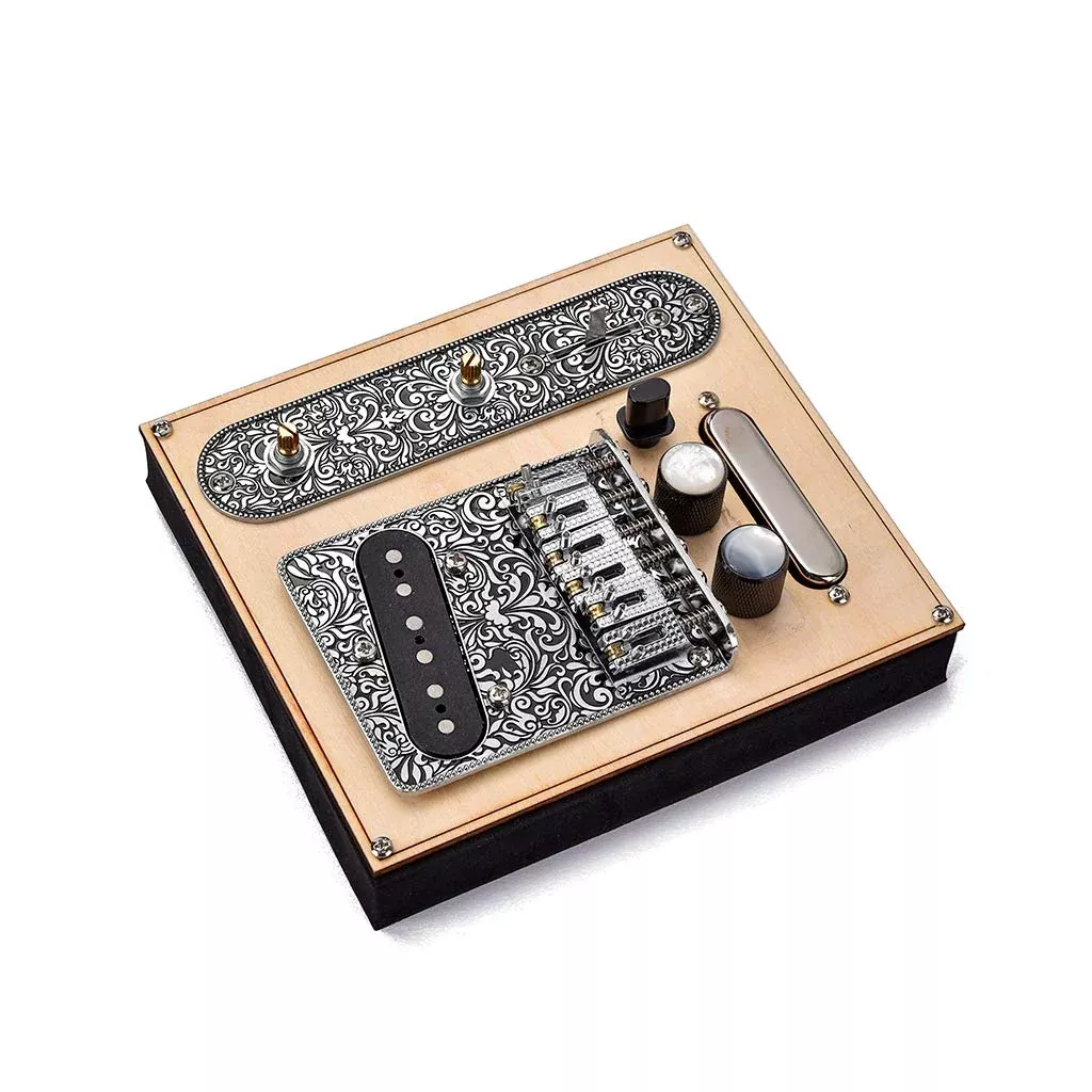 Swhmc Retro Tele Pickup Set 6 Strings Saddle Bridge Plate 3 Way Switch Control Plate Volume Control Plate Electric Guitars Repla