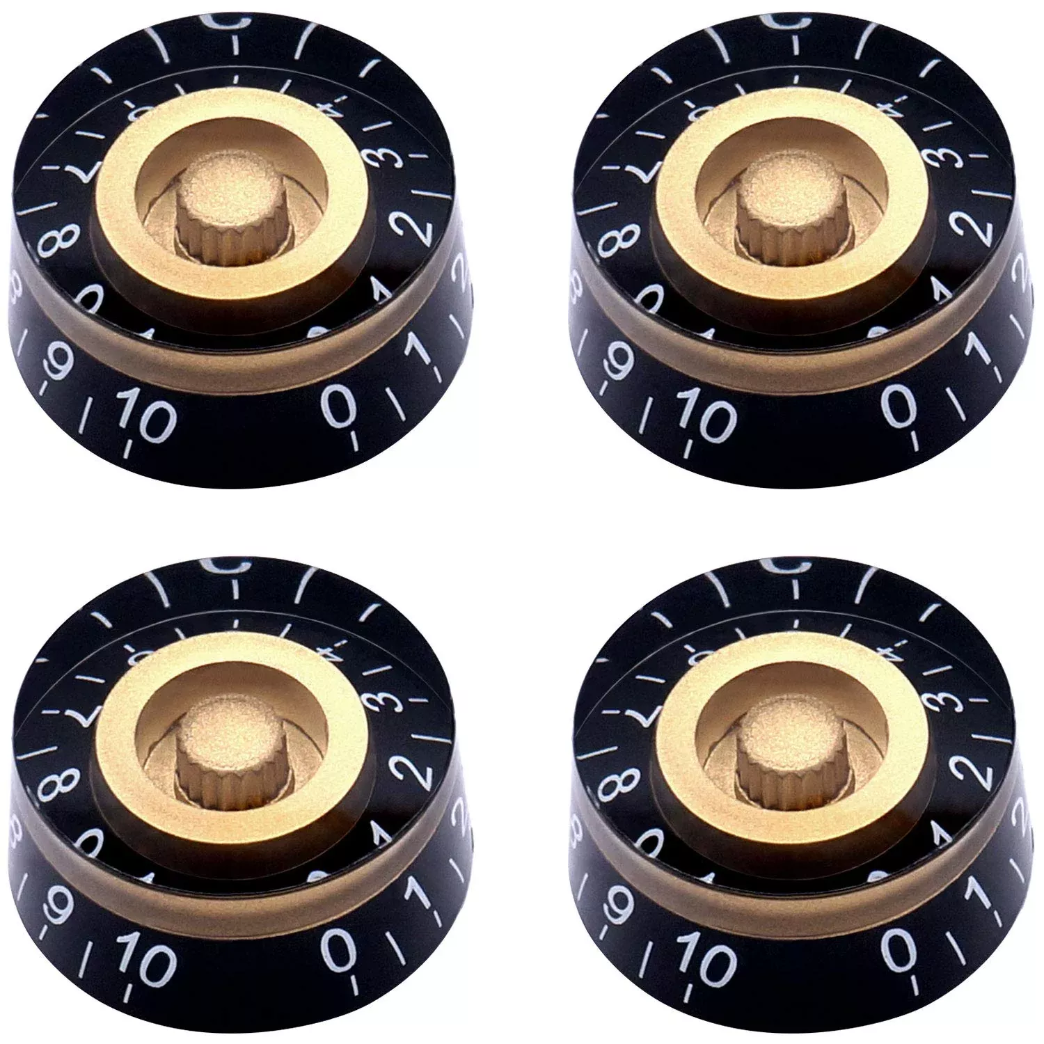 Taiss 4Pcs Guitar Knobs,Amber Top Hat Knobs Electric Guitar Bass Speed Control Knobs Volume Tone Control Knobs Fits 6mm/0.24 ''