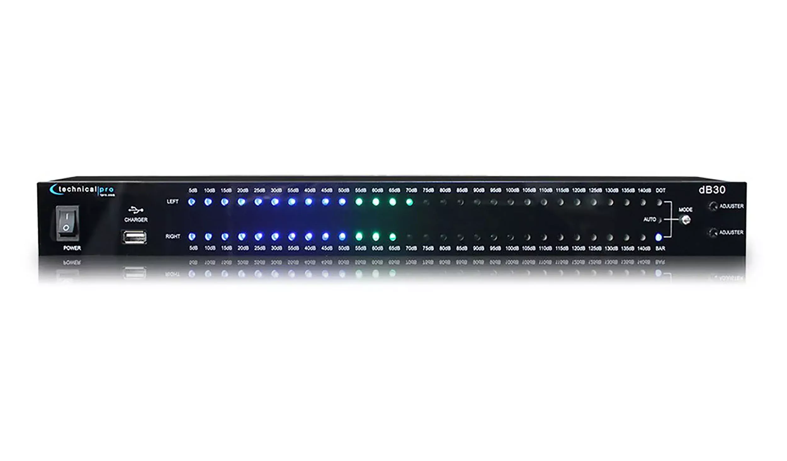 Technical Pro DB30 1U Rack Mount dB Display with Power Supply