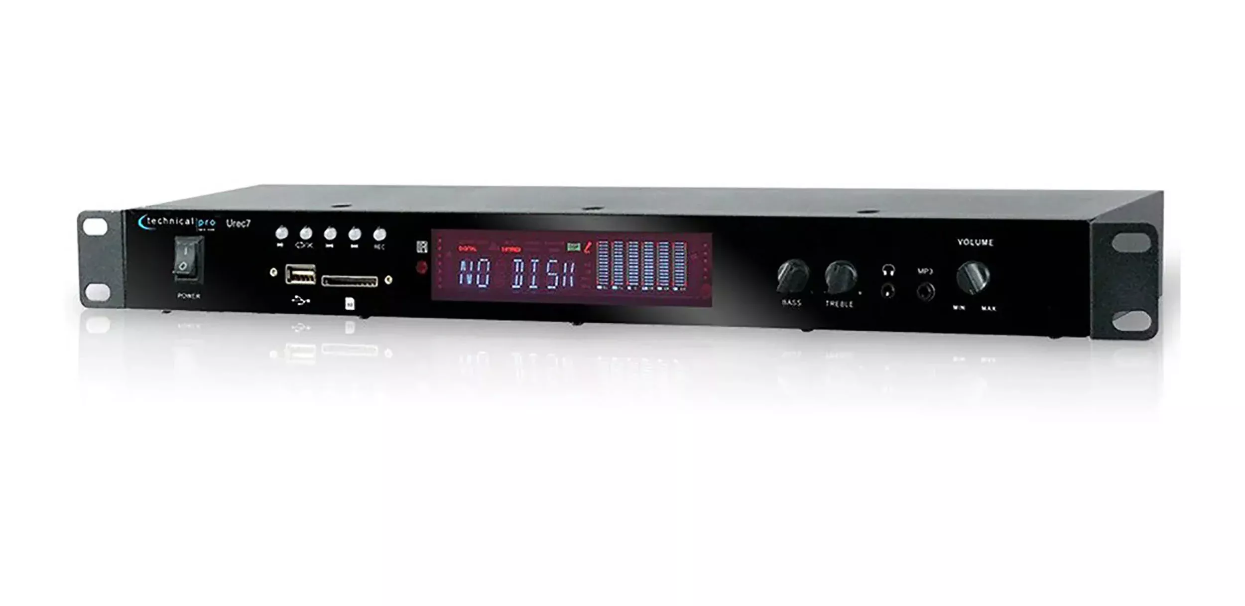 Technical Pro UREC7 Rack-Mountable USB/SD Recording Deck - Black