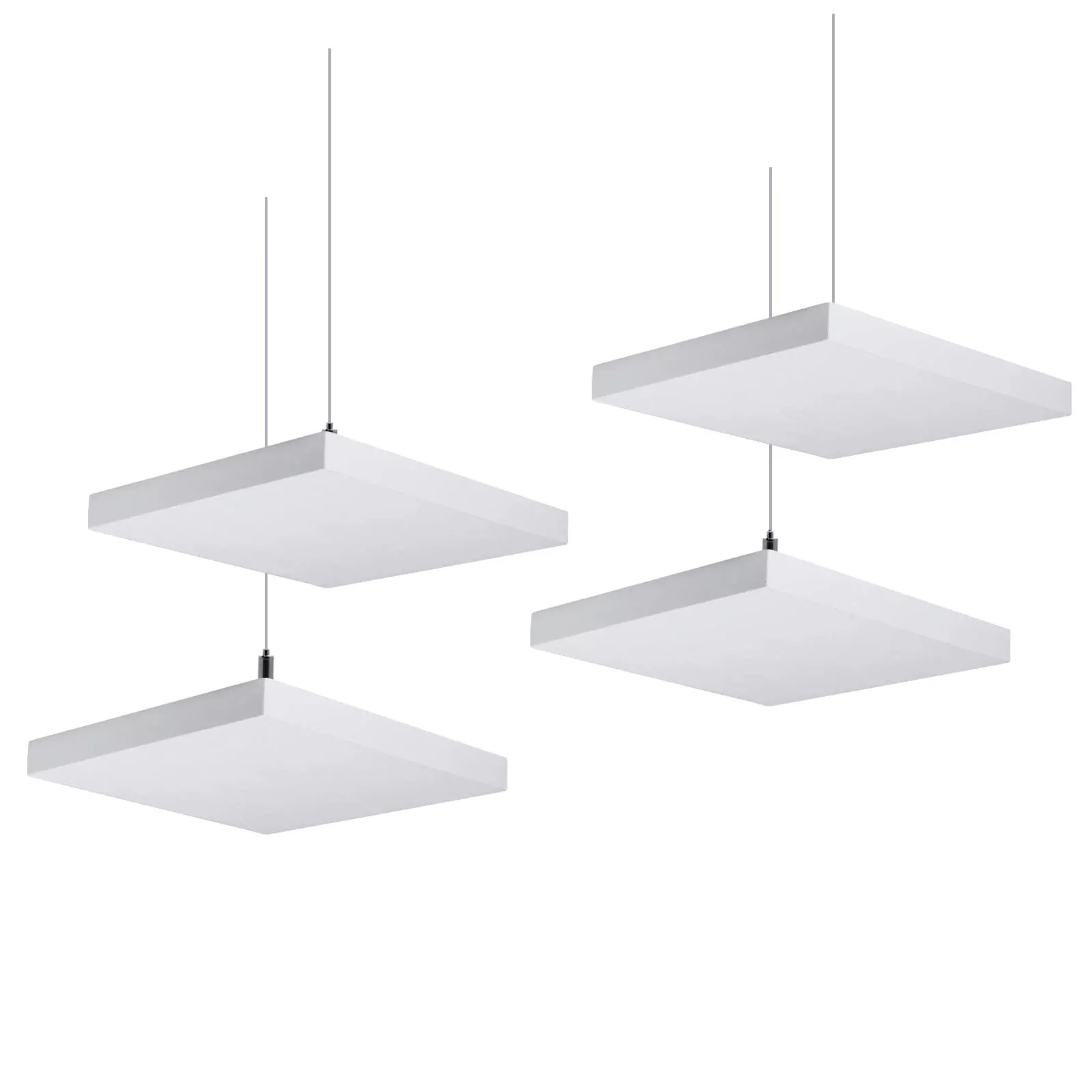 TroyStudio Acoustic Ceiling Panels - 12 X 12 X 1.2 Inches 4 Pcs Coated Fiberglass Hanging Drop Ceiling Tiles, Thick Sound Absorb