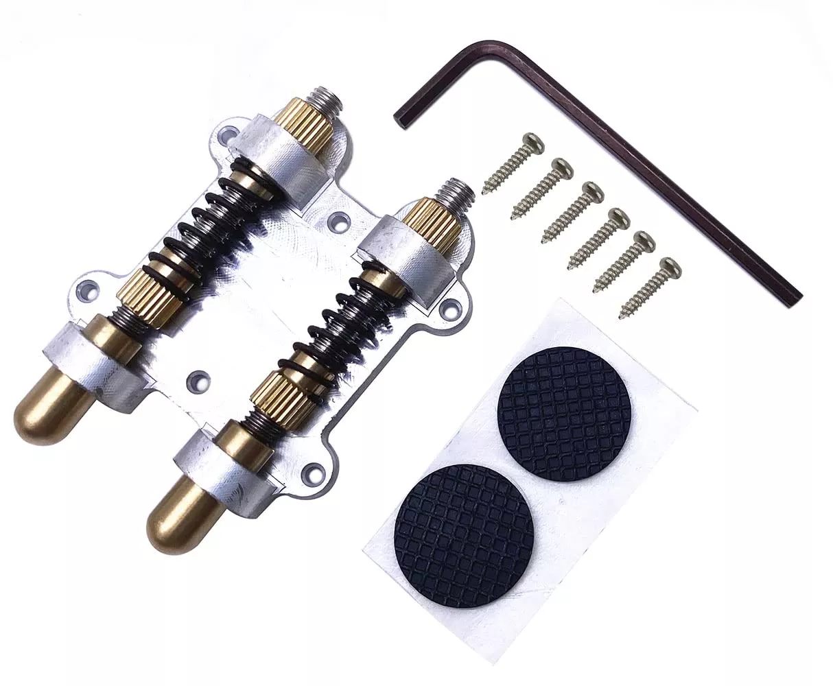 TUOREN Dual-Brass-Rod Tremolo Stabilizer Stopper Kit Compatible with Floyd Rose and other Floating Guitar Bridge Tremolo Bridge