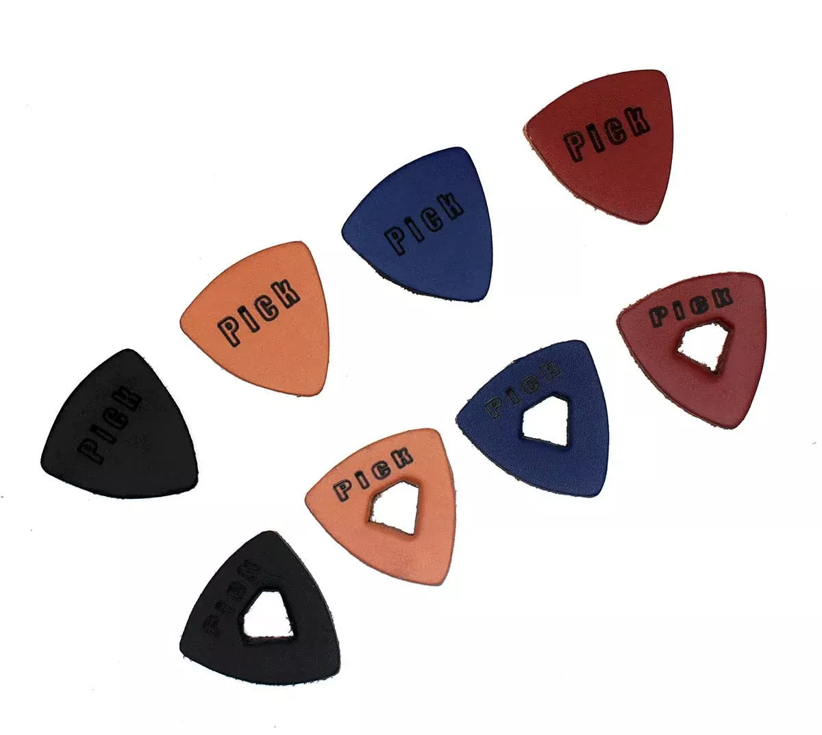 TUOREN Soft Leather Ukulele Picks Produces Richer Warmer Tone for Ukulele Guitar Bass 4pcs Triangle Shape + 4pcs Diamond Shaped