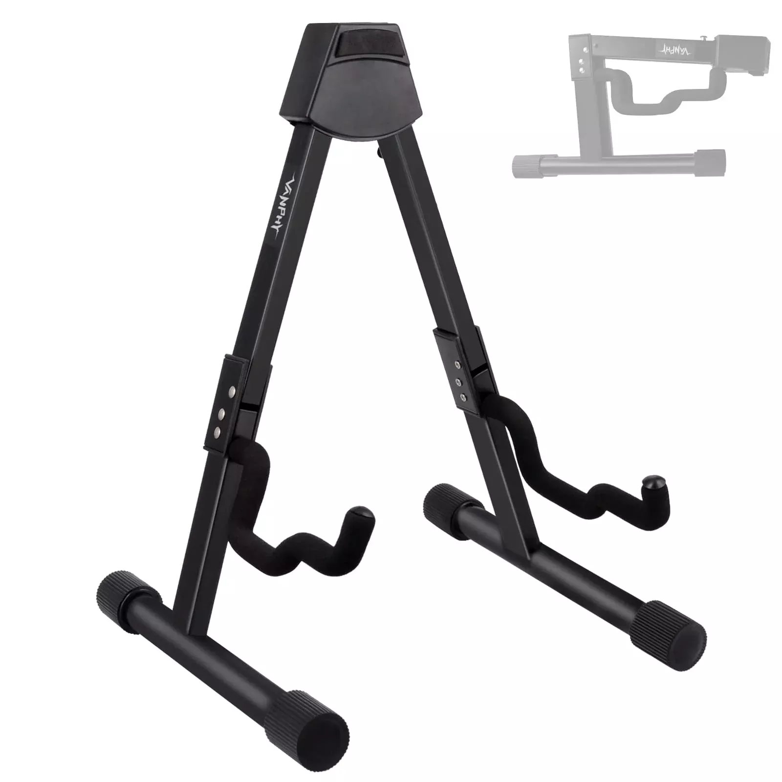 VANPHY Foldable Guitar Stand Folding A-Frame metal Acoustic Guitars Stand Adjustable Bass stand with Padded Classical ukulele st