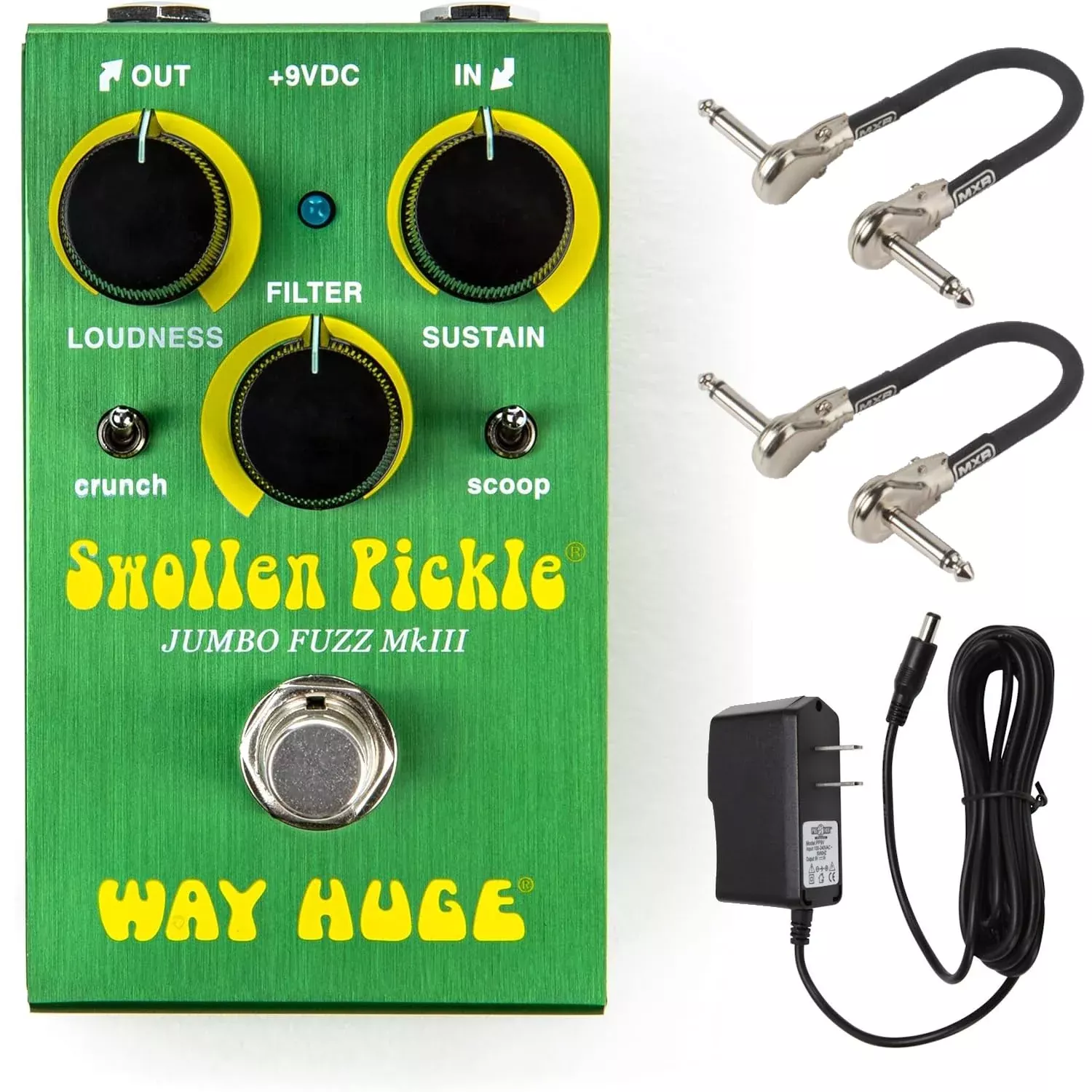 Way Huge WM41 Swollen Pickle Smalls Bundle with 2 MXR Patch Cables and Power Supply
