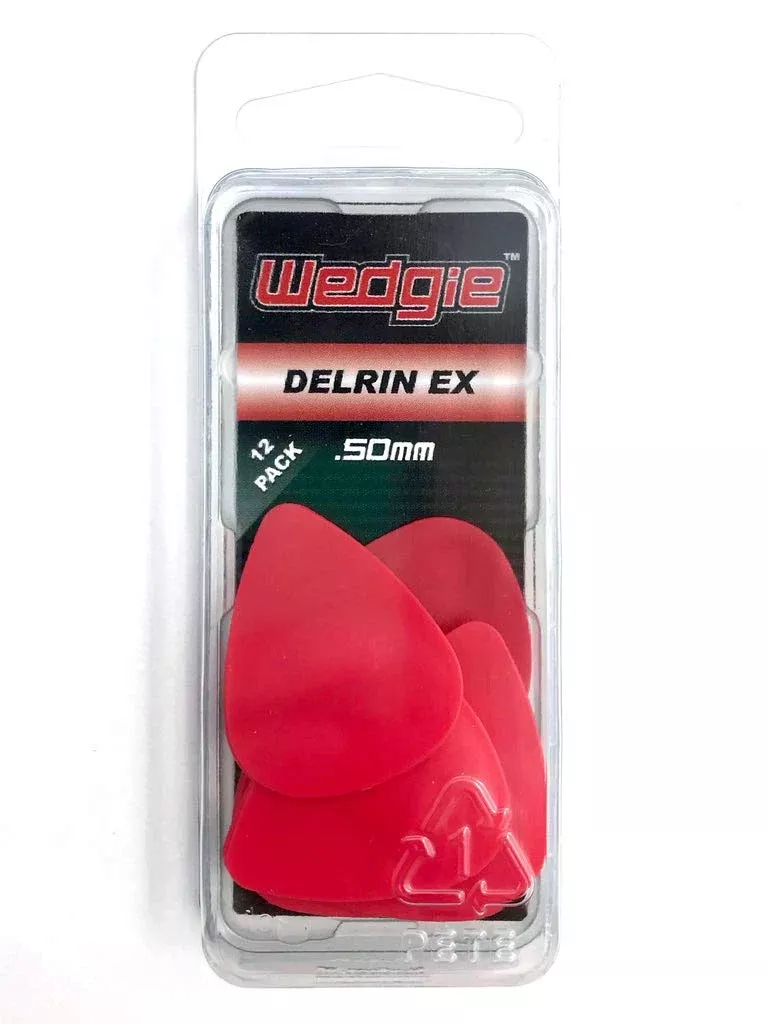 Wedgie WDPP50 0.50mm Wedgie Delrin Pick, 12 Pack, Red