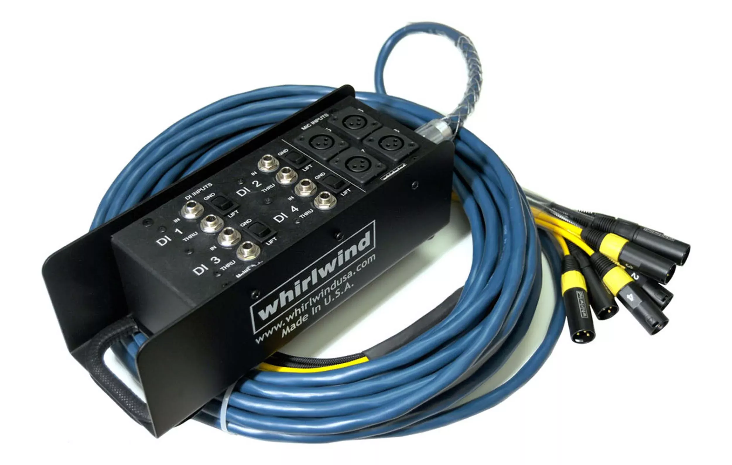 Whirlwind MLTSN4X4-50 Medusa 4-Channel Drop Snake w/ DI Boxes - 50 FT