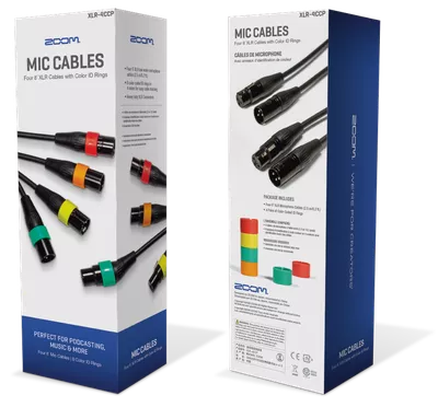 ZOOM Mic Cables (4) with Color Rings